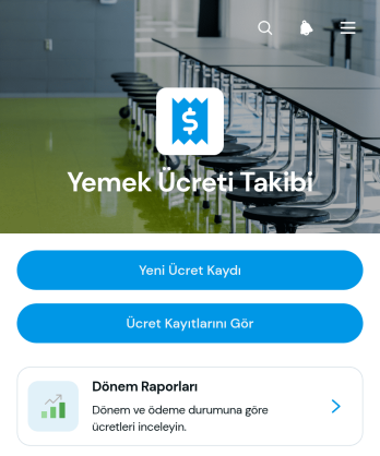Yemek Ücreti Takip Uygulama Șablonu