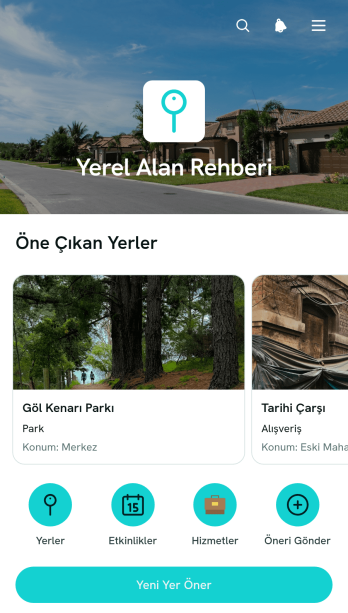 Yerel Bölge Rehberi Uygulama Șablonu