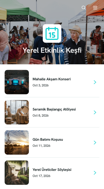 Yerel Etkinlik Keşif Uygulama Șablonu