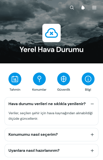 Yerel Hava Durumu Uygulama Șablonu
