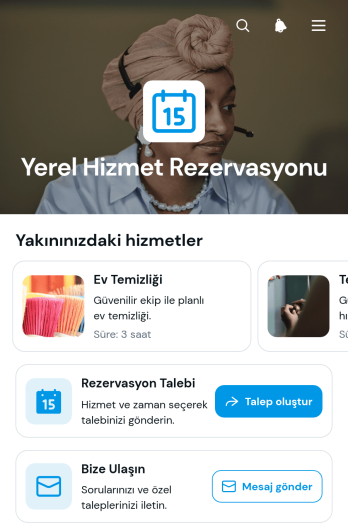 Yerel Hizmet Rezervasyon Uygulama Șablonu