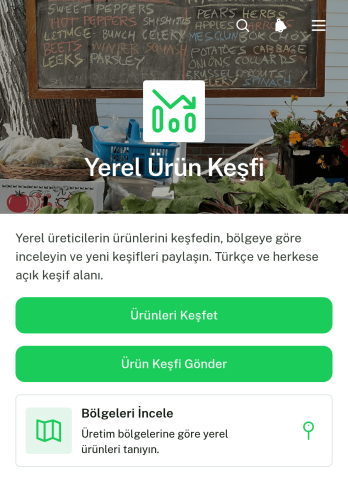 Yerel Ürün Keşif Uygulama Șablonu
