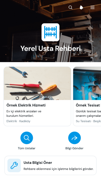 Yerel Usta Rehberi Uygulama Șablonu
