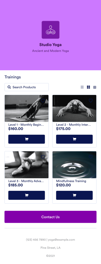 Yoga Class App Template
