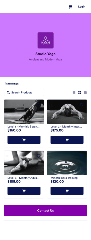 Yoga Class App Template