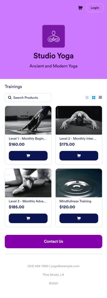 Yoga Class App Template