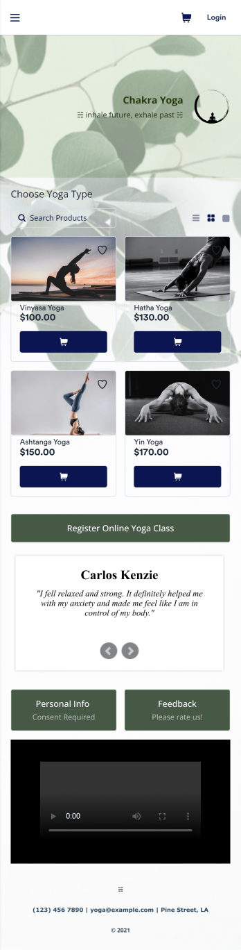 Yoga Studio App Template