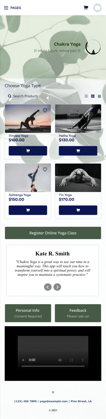 Yoga Studio App Template