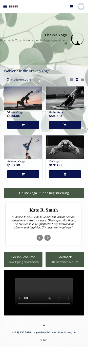 Yoga Studio Online App Template