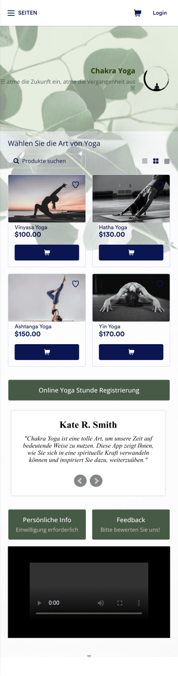 Yoga Studio Online App Template