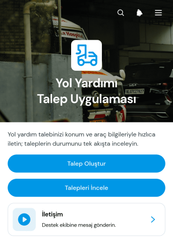 Yol Yardımı Talep Uygulama Șablonu