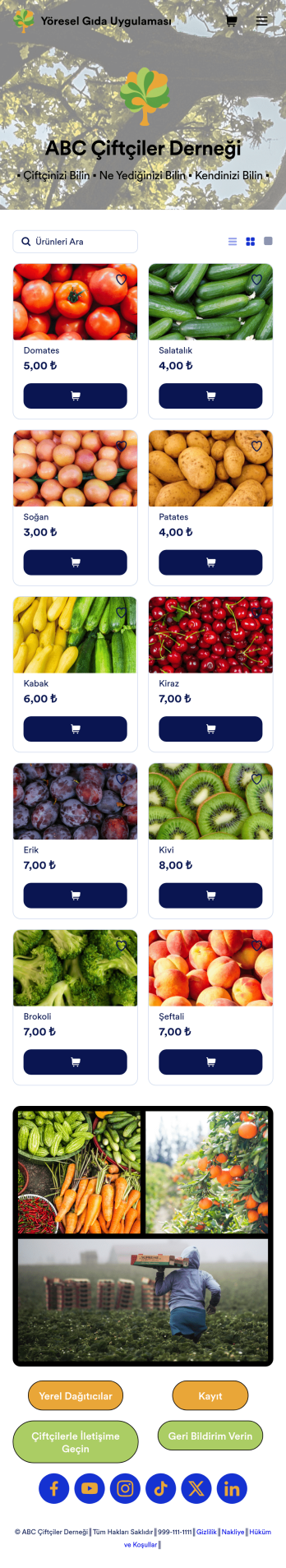 Yöresel Gıda Uygulama Șablonu