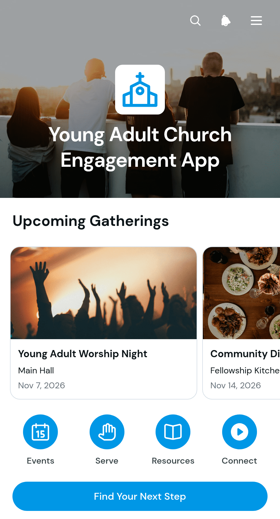 Young Adult Church Engagement App Template | Jotform