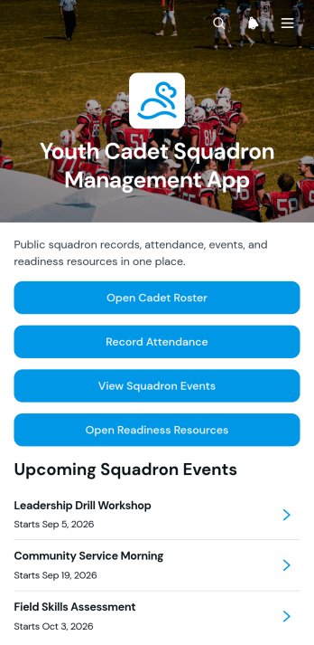 Youth Cadet Squadron Management App Template