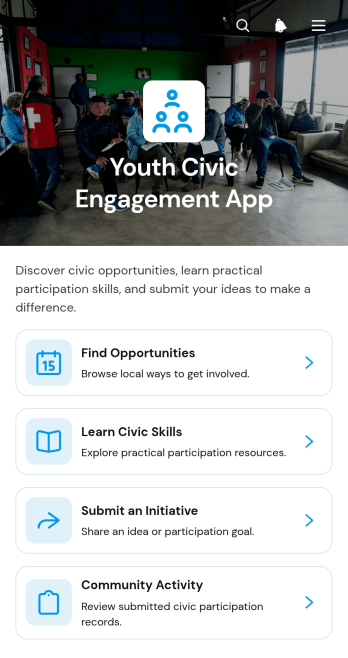 Youth Civic Engagement App Template