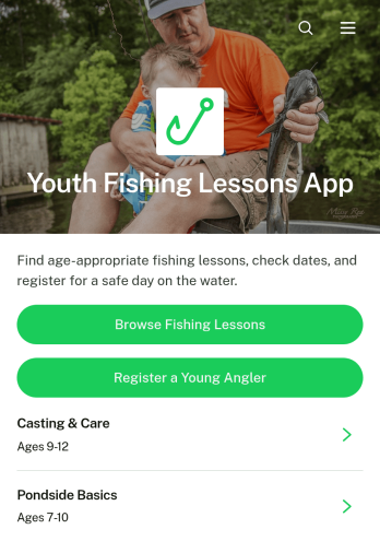 Youth Fishing Lessons App Template