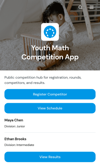 Youth Math Competition App Template