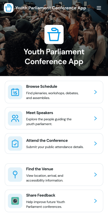 Youth Parliament Conference App Template