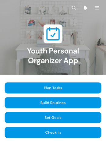 Youth Personal Organizer App Template