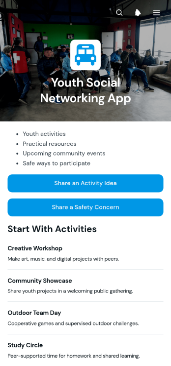 Youth Social Networking App Template
