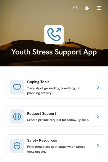 Youth Stress Support App Template