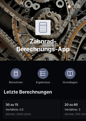 Zahnradberechnungs-App