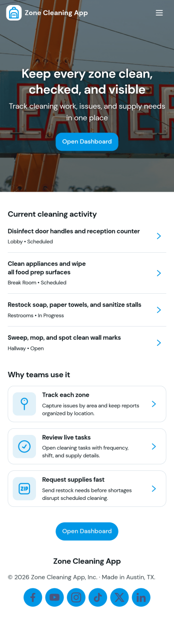 Zone Cleaning App Template