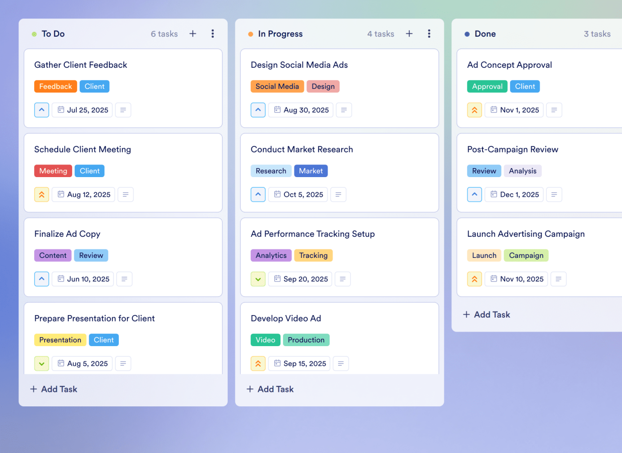 Advertising Schedule Board Template | Jotform