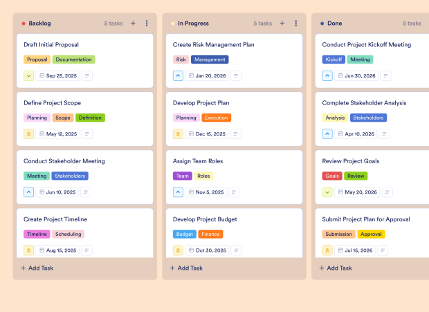 Basic Project Plan Board Template Thumbnail