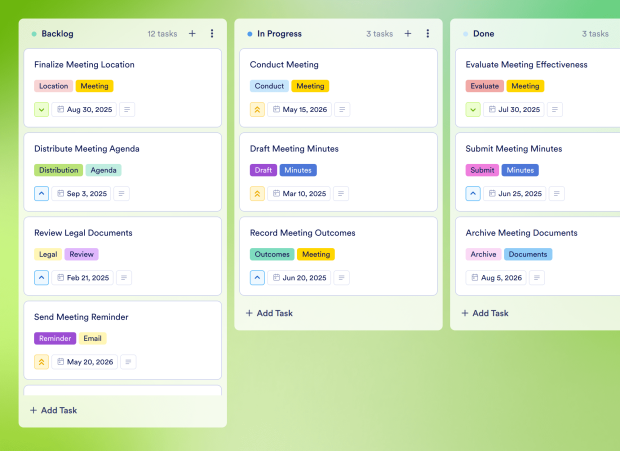 Board Of Directors Meeting Minutes Board Template Thumbnail