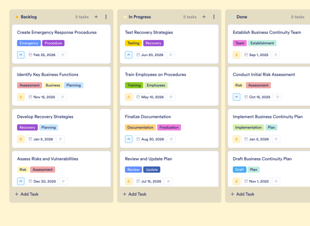 Business Operating Plan Board Template Thumbnail