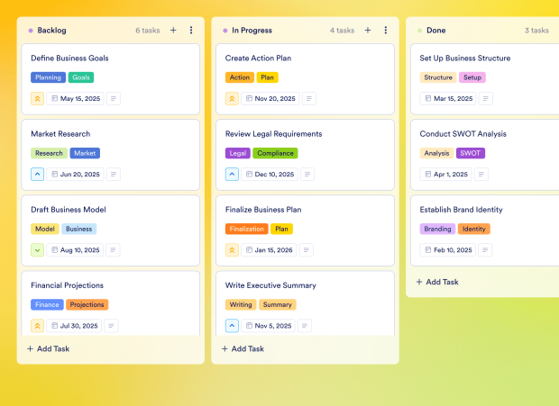 Business Planner Board Template Thumbnail
