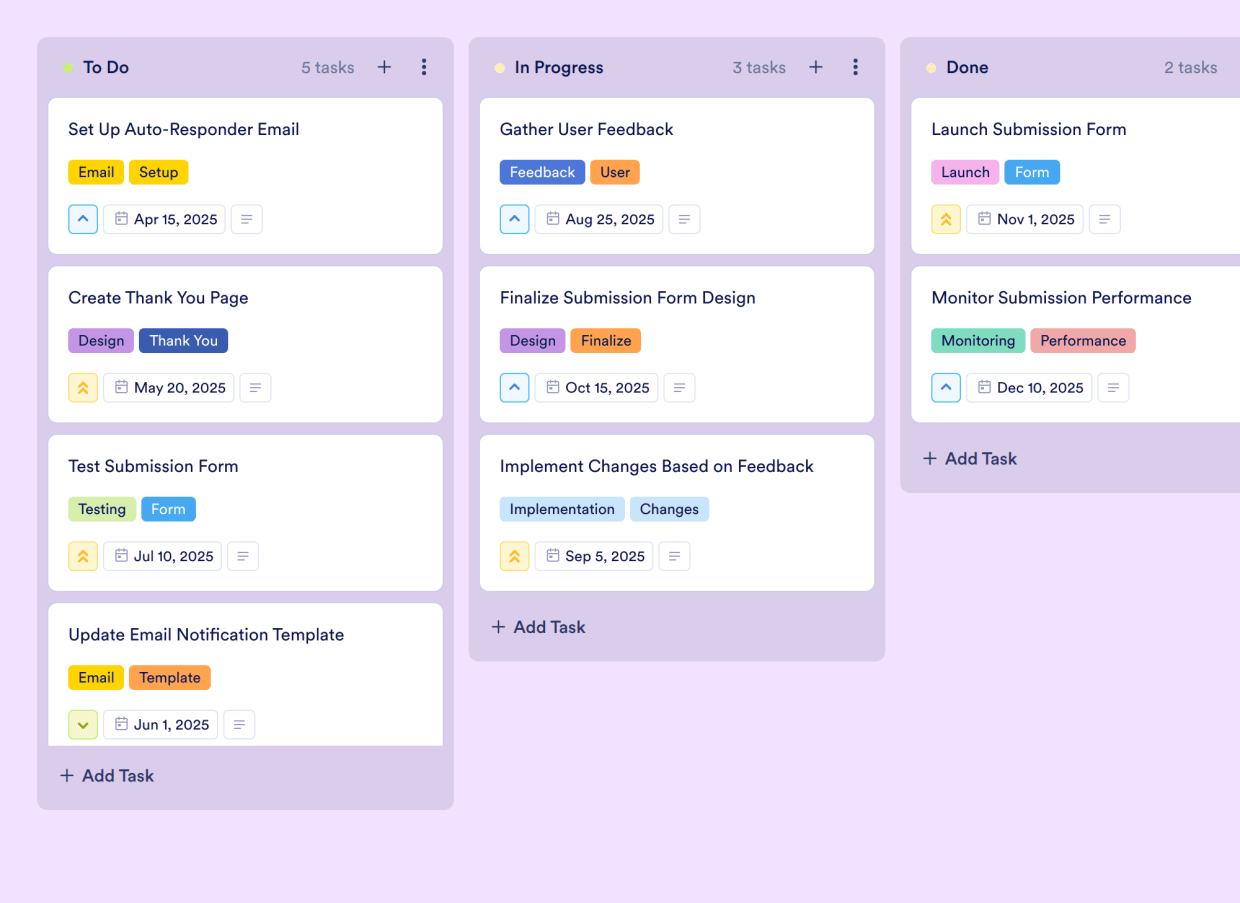 Class Assignments Board Template | Jotform