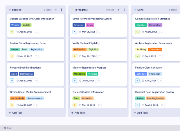 Class Organizer Board Template Thumbnail