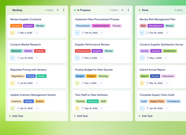 Clothing Manufacturers Kanban Board Template Thumbnail