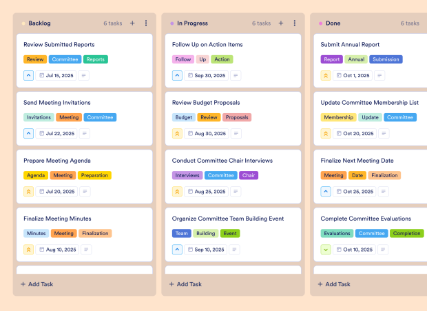 Committee Meeting Notes Board Template Thumbnail
