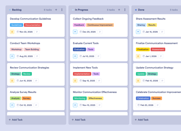 Communication Plan Board Template Thumbnail