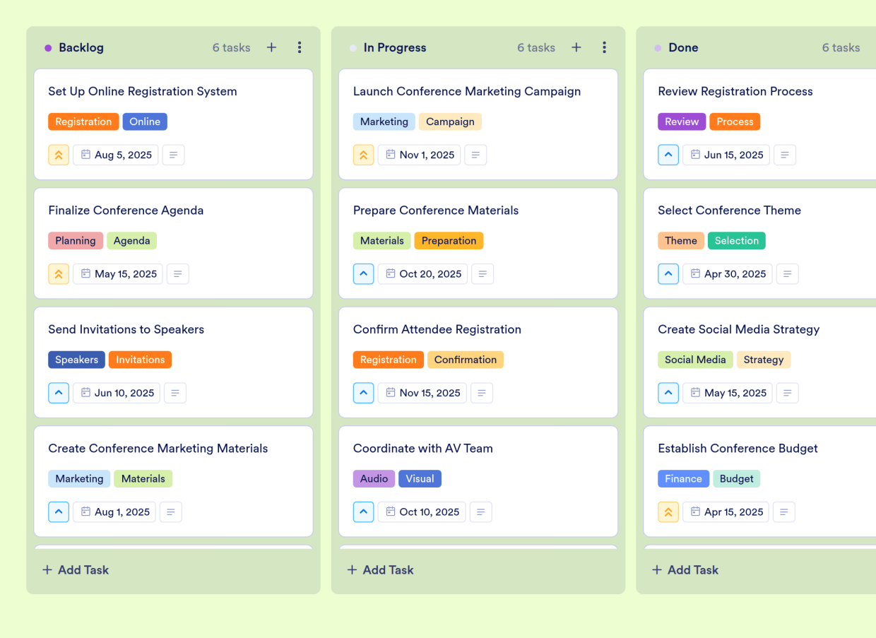 Conference Planning Template Jotform