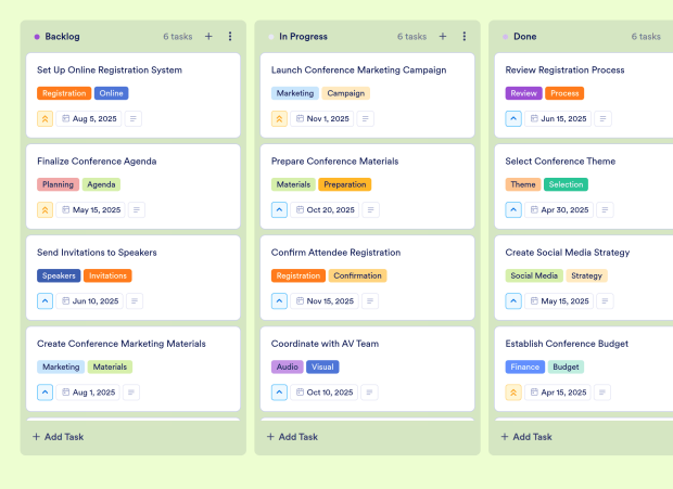 Conference Planning Board Template Thumbnail