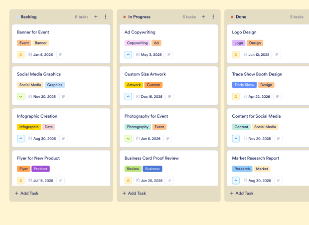 Creative Project Management Board Template Thumbnail