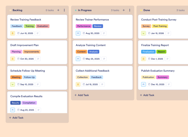 Customer Training & Education Program Tracker Board Template Thumbnail