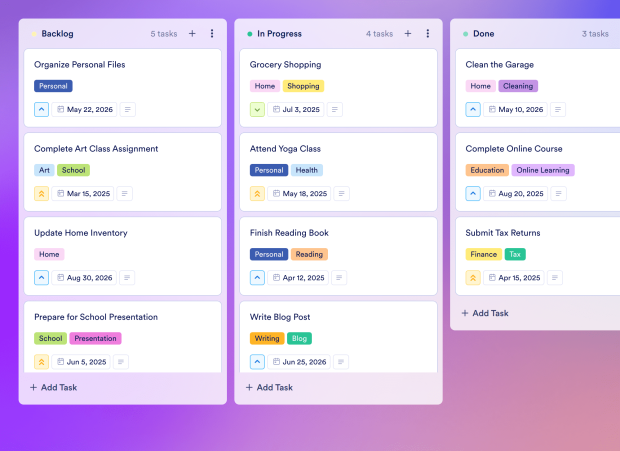 Daily Organization Board Template Thumbnail