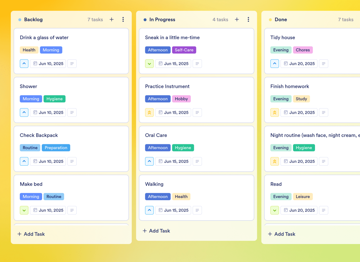 Daily Routine Template | Jotform