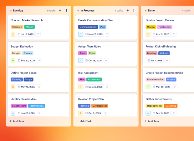 Design Project Plan Board Template Thumbnail