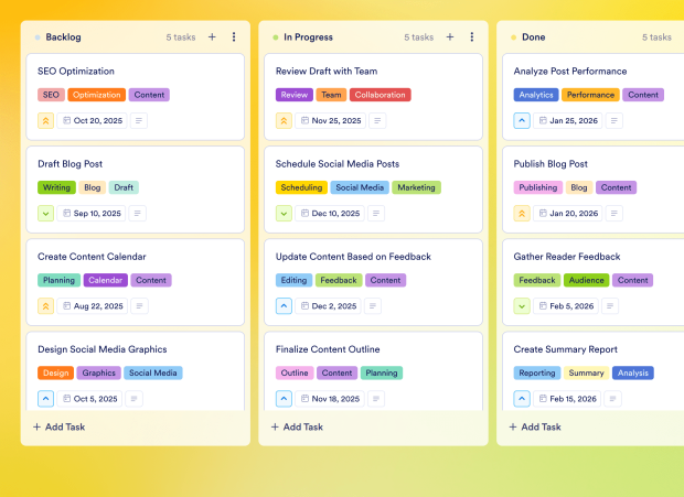 Digital Content Calendar Board Template Thumbnail