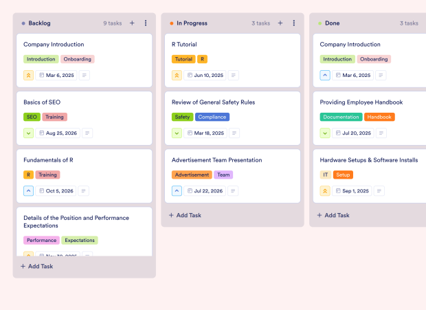 Employee Onboarding Checklist Board Template Thumbnail
