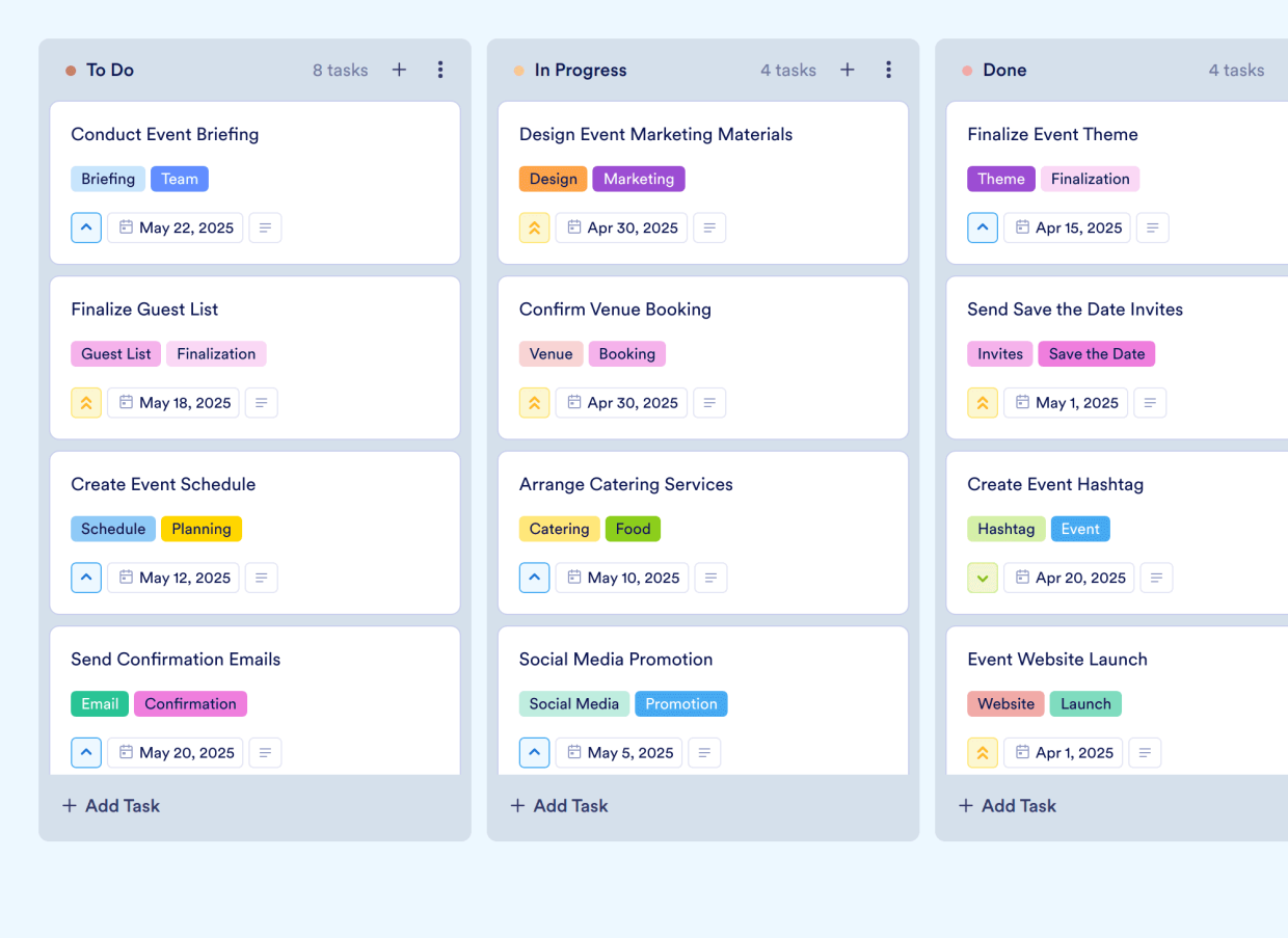 Event Organizer Board Template | Jotform