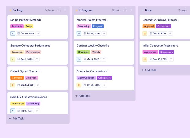 Freelancer Management Board Template Thumbnail