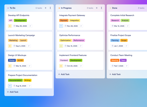 Gantt Timeline Board Template Thumbnail