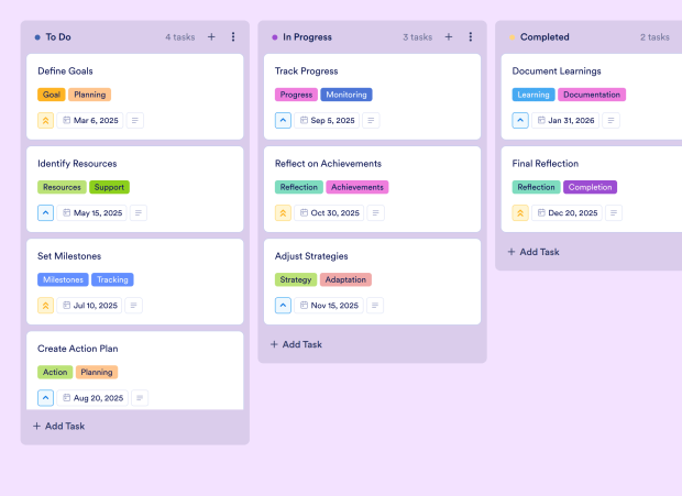 Goals Document Board Template Thumbnail